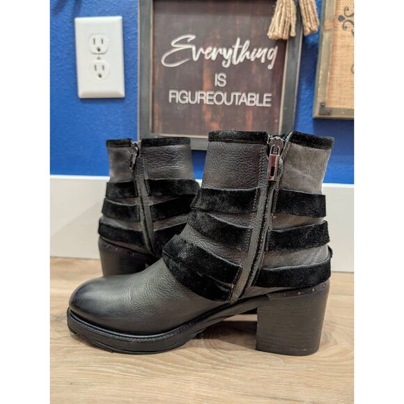 Freebird by Steven European Crossover Moto Ankle Boots Women’s 39 US 8 Rare - Picture 7 of 14